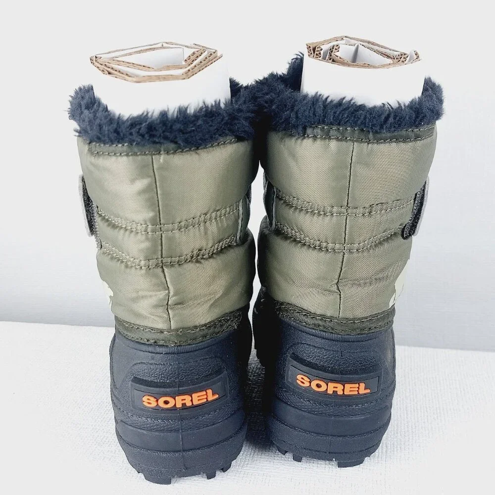 Sorel Boys' Stone Green Alpine Tundra Insulated Snow Commander Winter Boots Sz 7